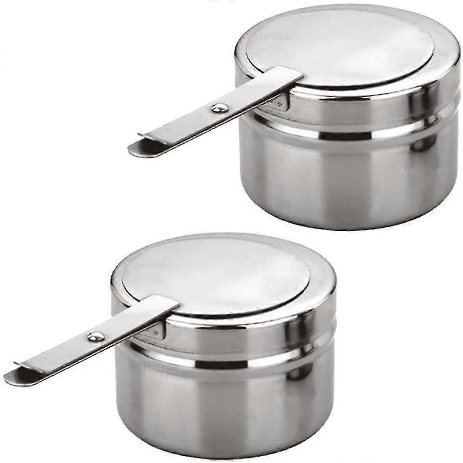 2pcs Stainless Steel Fuel Holders Chafing Fuel Holders With Cover For Buffet