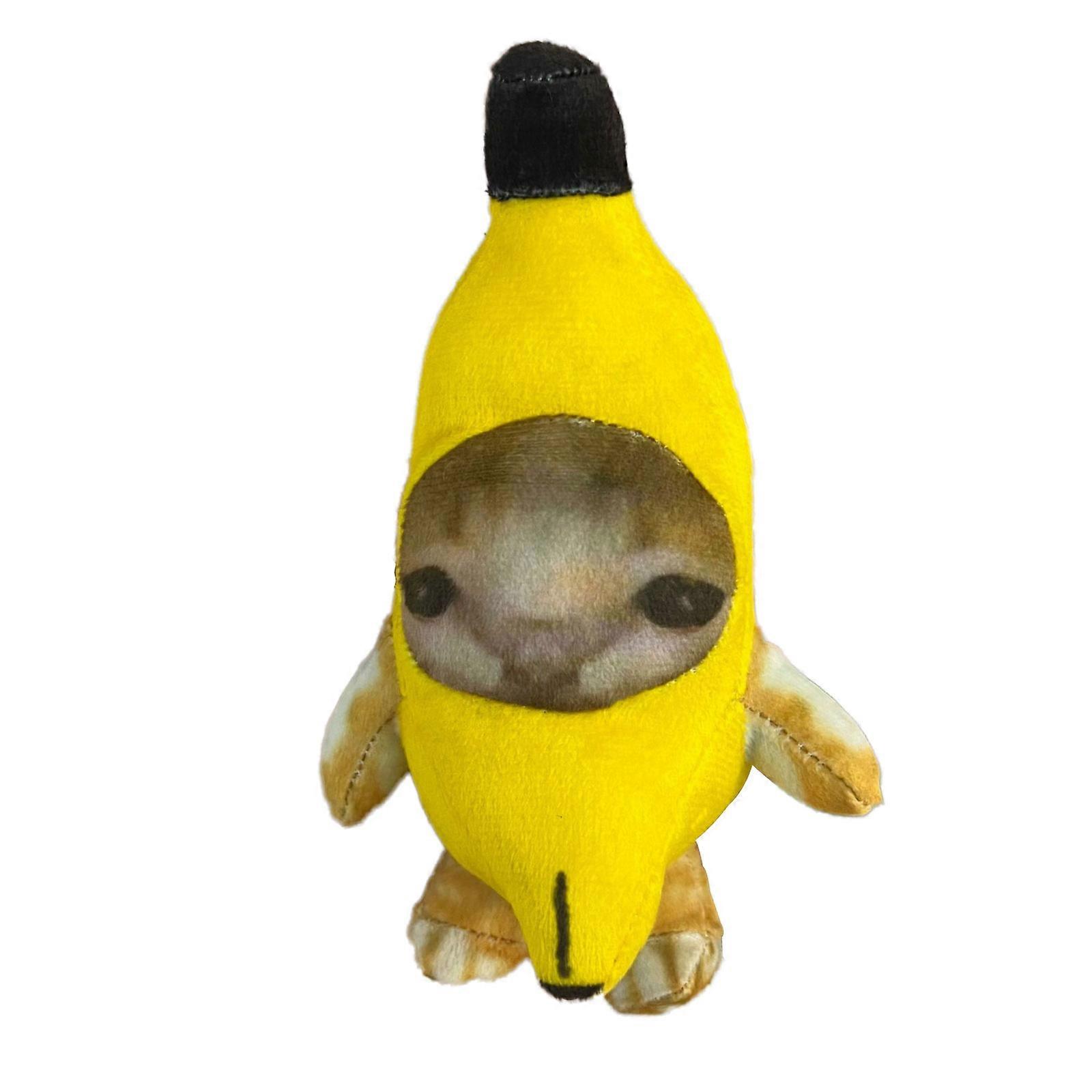 Ääni Making Banana Cat Crying Cat Avaimenperä Banana Meow Doll Avaimenperät Charm AU