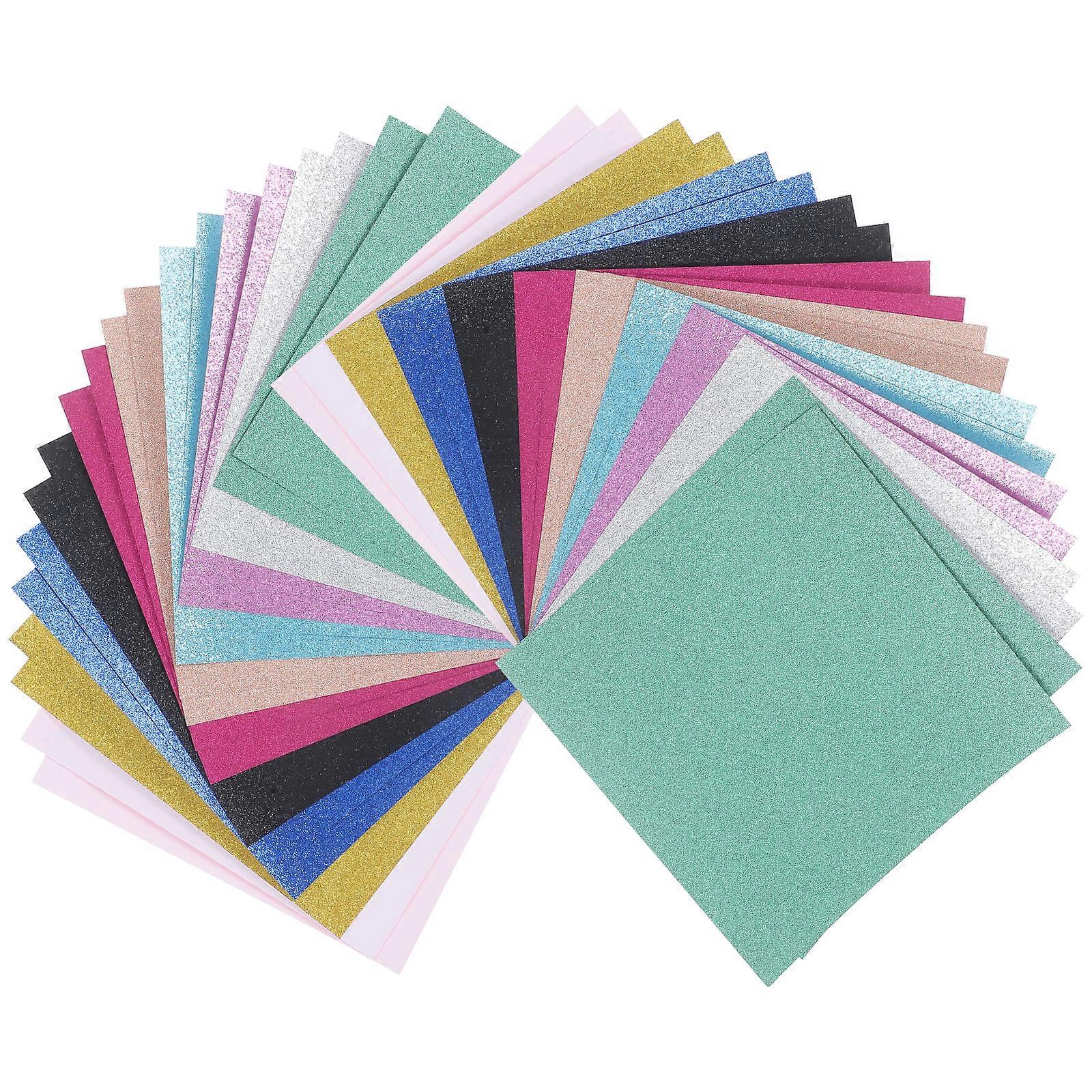 40 Sheets of Glitter Paper for DIY Projects Square Glitter Cardstock Craft Paper Multi-function Craft Paper
