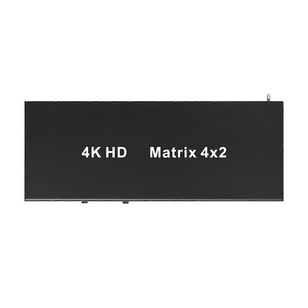 -Compatible Matrix 4X2 Switch Splitter 4K 30Hz with Audio Out Support 3D Function for DVD HDTV TV B