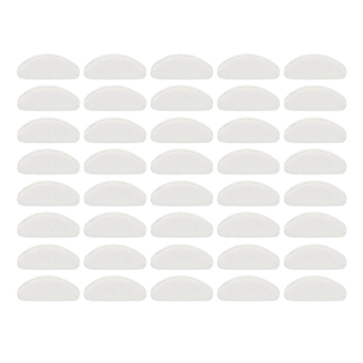 20 Pairs Silicone Eyeglass Nose Pads D Shaped Slip Resistant Adhesive Nose Cushions for All Types Gl