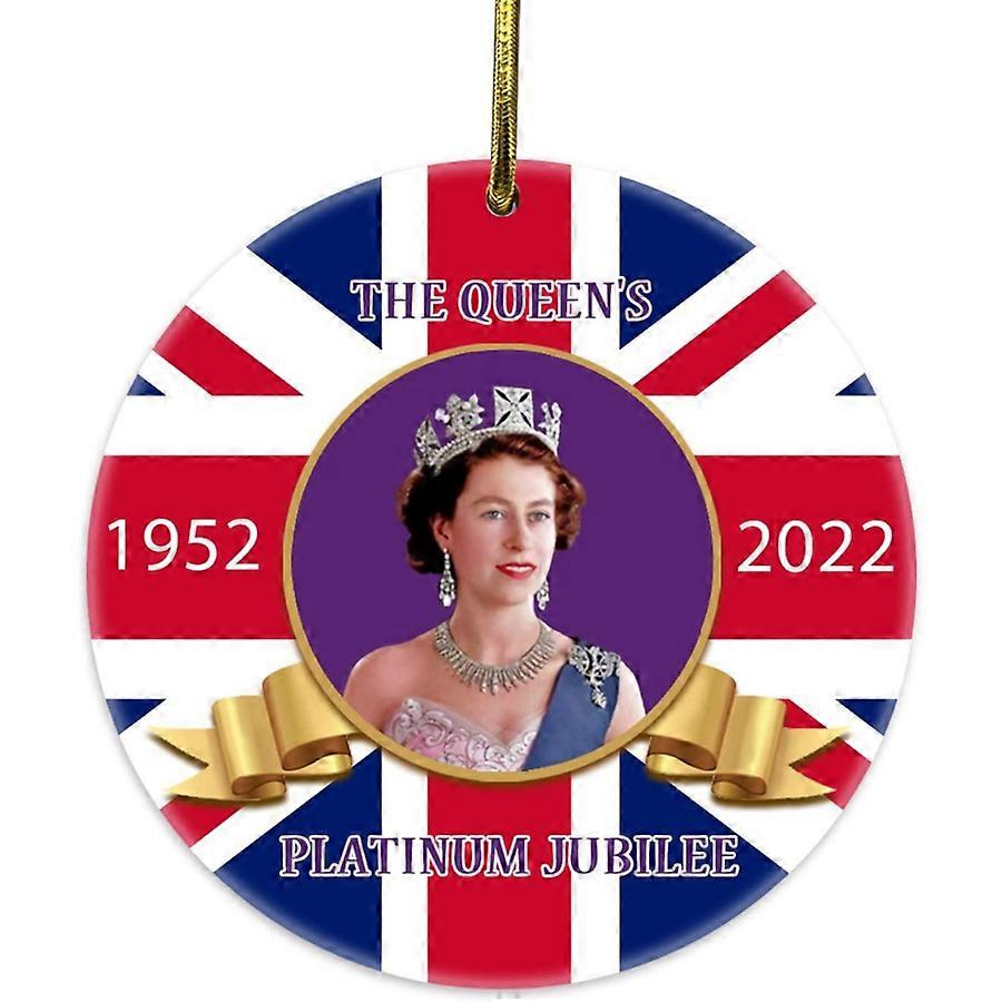 Double-Sided Queen Elizabeth II Memorial Ornament - Multicolor