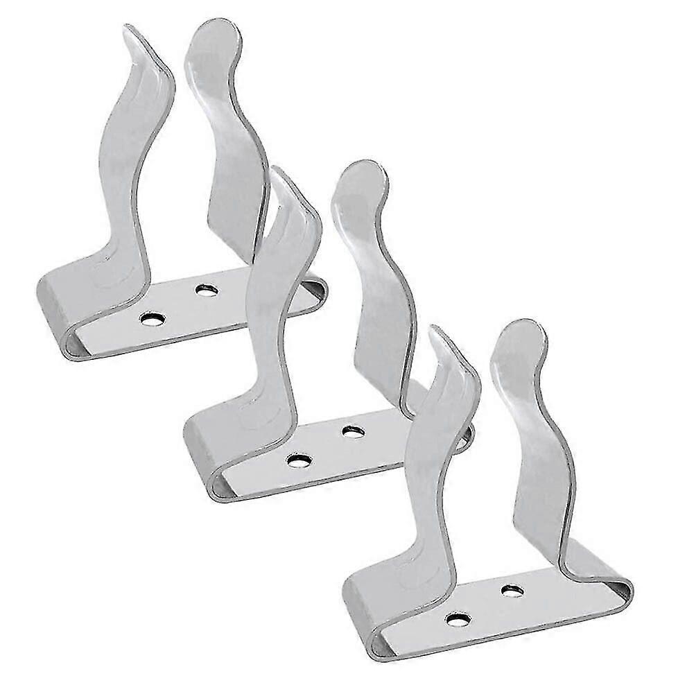 Fixture Large Stainless Steel 304 Marine Paddle Hook Clips Clamp Bracket (silver)(3pcs)