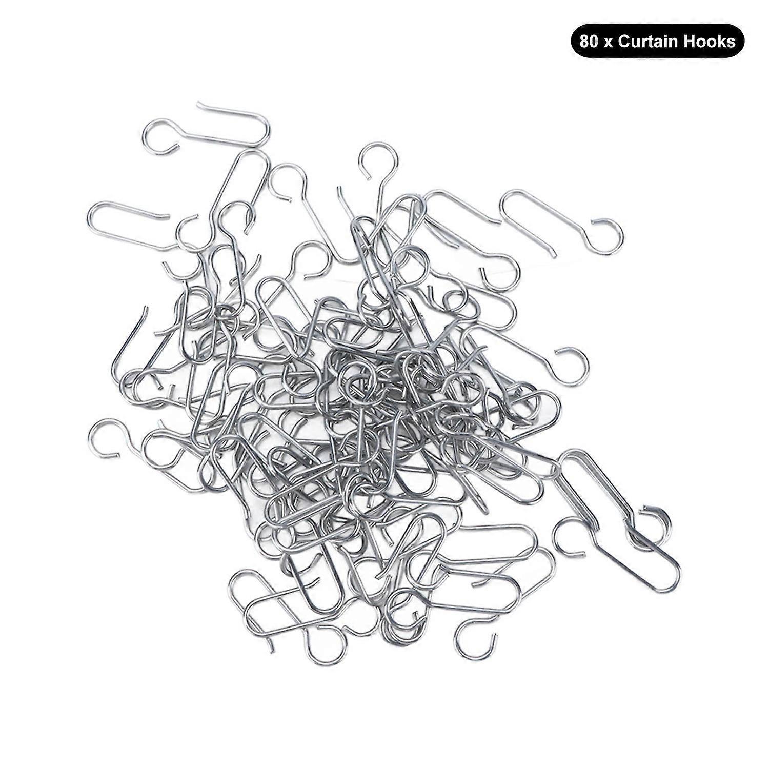 80Pcs Curtain Hooks Small Size Lightweight Rustproof Durable Easy Installation Drapery Hooks for Hom