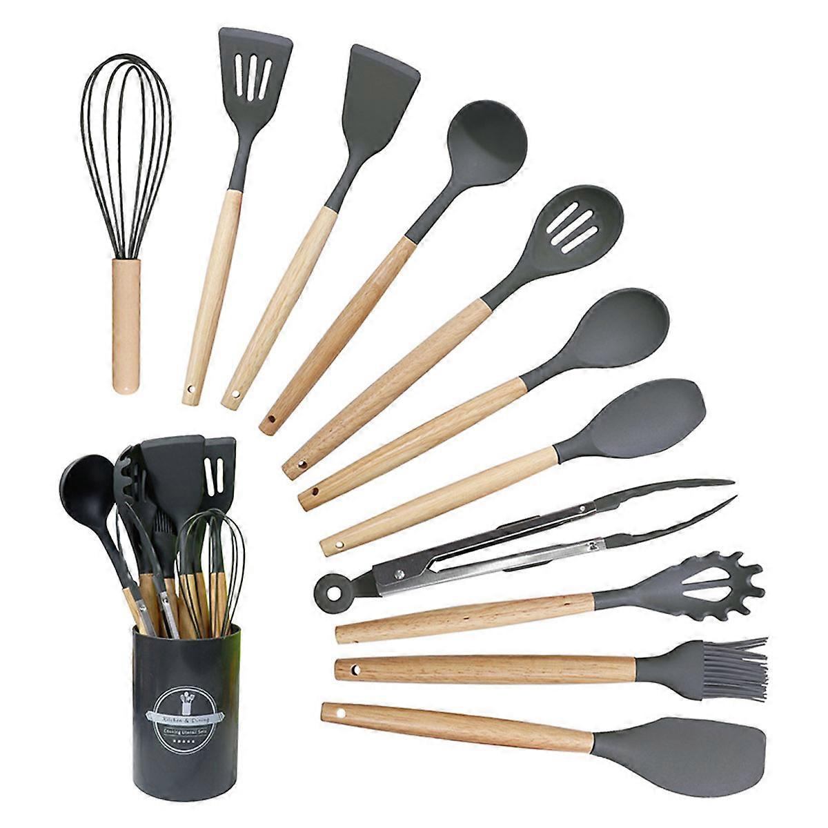 12-Piece Silicone Kitchen Utensils Set Nonstick Cooking Spoon and Baking Tools