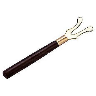 Tea Pot Heat Insulation Tea Clip Fork with Wooden Handle &amp; Cast Iron Head Coffee Tea Tools
