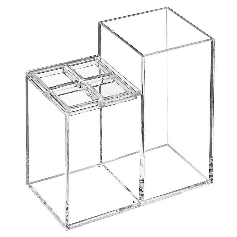 Clear Divided Acrylic Toothbrush Holder for 4 Toothbrushes, Wall-Mounted, Clear Finish, BPA-Free, Durable Design