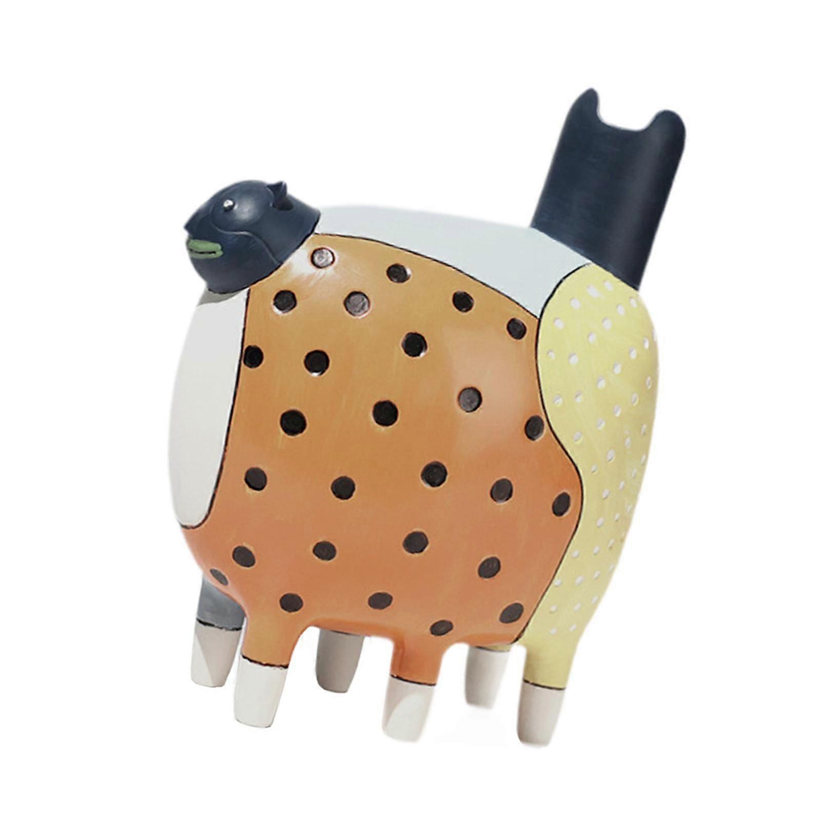 Funny Cat Statue Modern Decorative Figurine for Entrance Fireplace Bookshelf