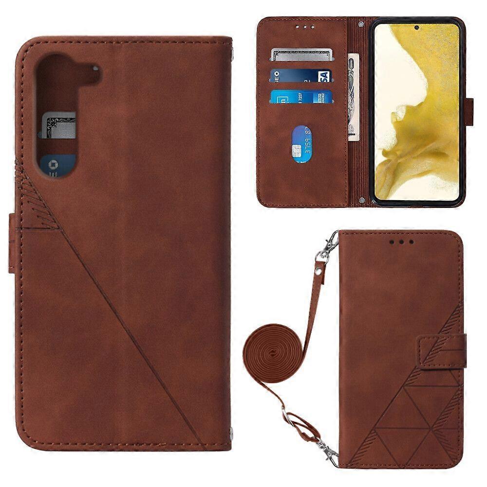 Compatible with Samsung Galaxy S23 Full Protection Soft PU Leather Flip Wallet Phone Case with Card Holder and Long Strap