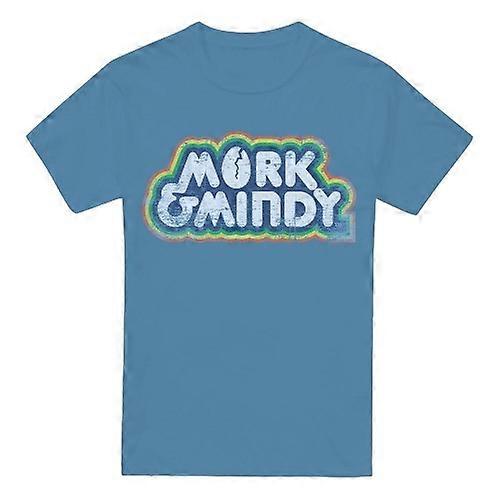 Mork And Mindy Mens Distressed Logo T-Shirt