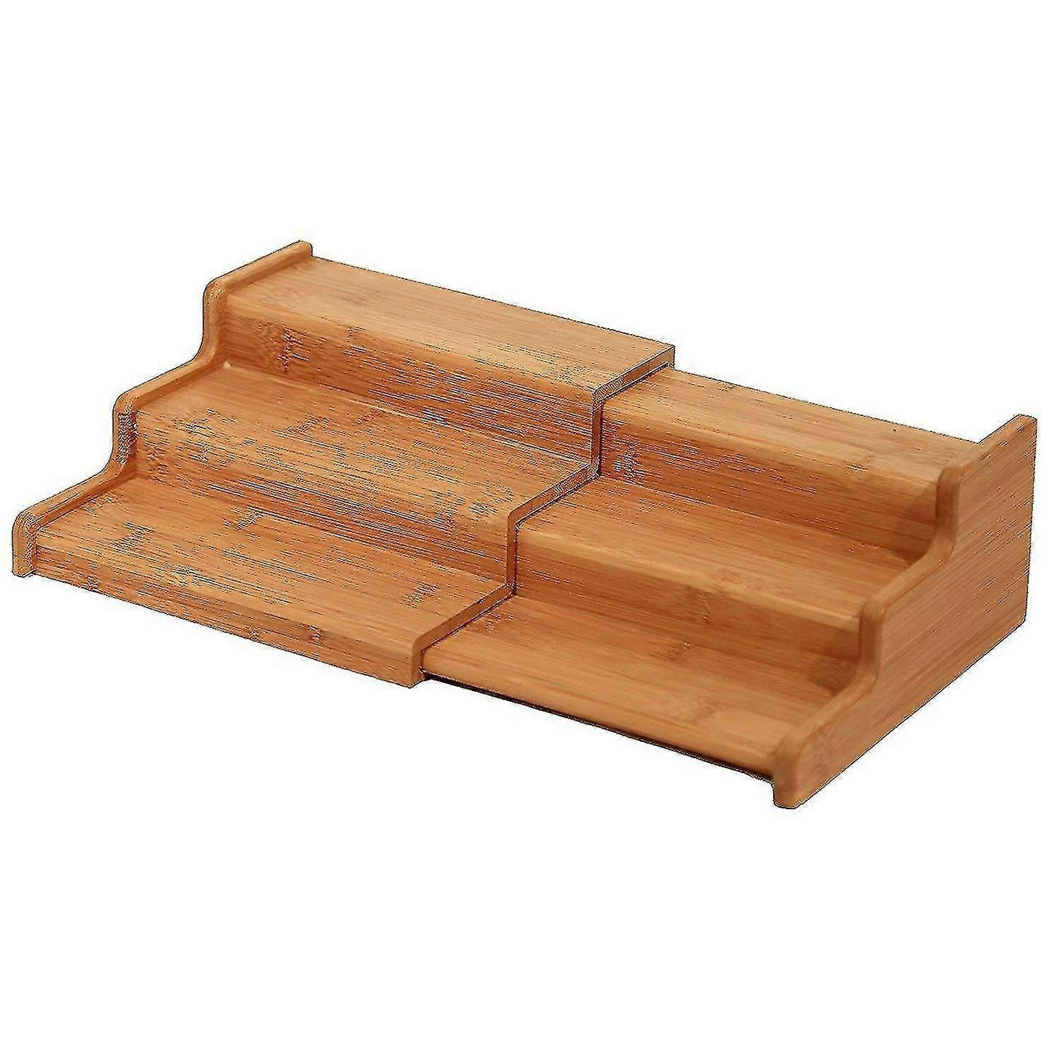unique Kitchen Cabinet Organizer- Bamboo 3-layer Adjustable Spice Rack