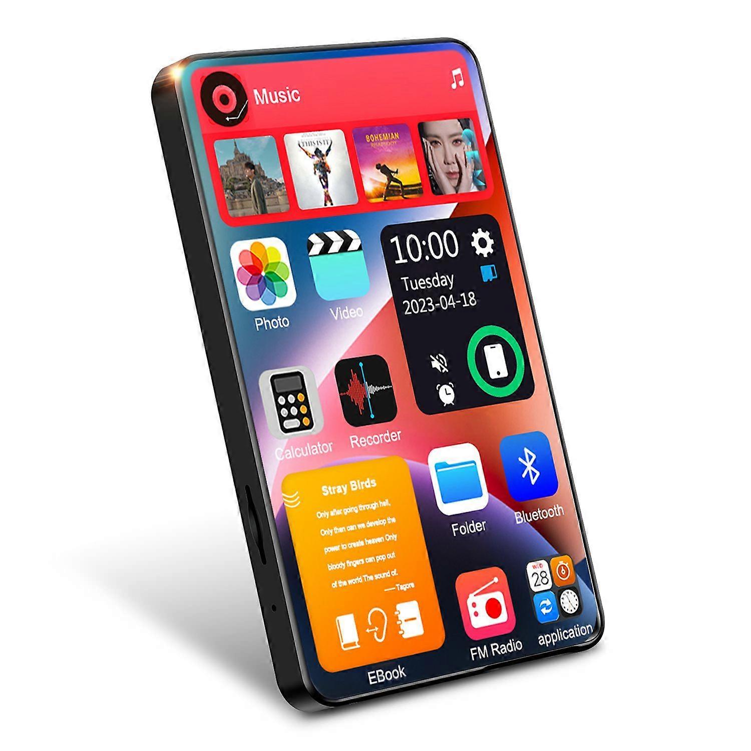 16GB Mp3 Player with Bluetooth,4.0" Full Touch Screen Mp3 Mp4 Player Transfer, Portable HiFi Sound Walkman Digital Music Player with FM Radio,Recorder