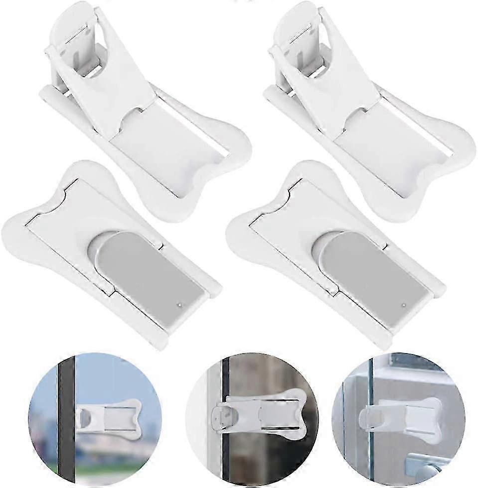 Safety Lock, 4 - Pack, Child - Proof Lock for Windows, Doors and Cabinets, Easy - to - Install, Durable and Reliable