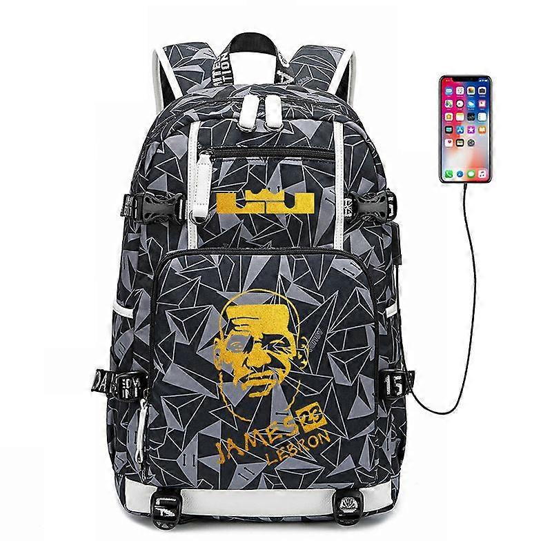 New NBA peripheral series star multi-function usb backpack fluorescent backpack