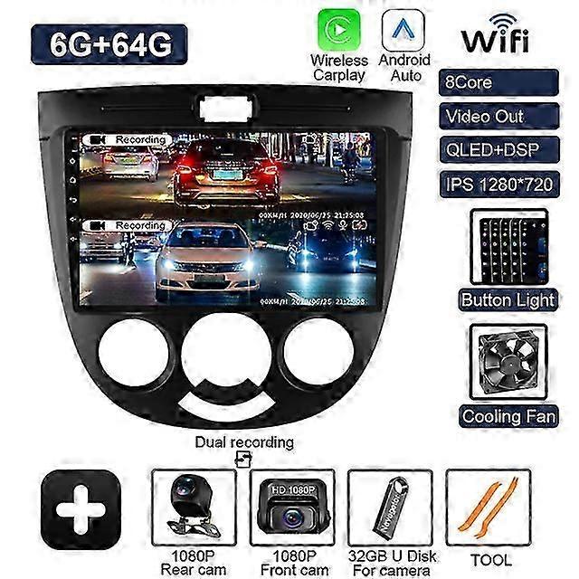 2 Din Android 11 For Chevrolet Lacetti J200 BUICK Excelle Hrv Car Radio Player 9"Car Navigation Stereo Multimedia With Camera