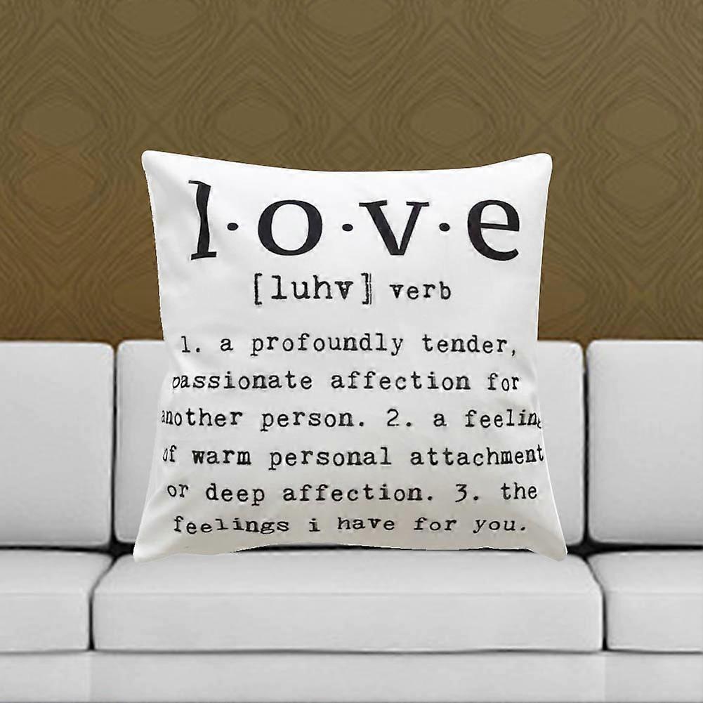 English Letters Pattern Soft Pillow Case for Home and Car Decor