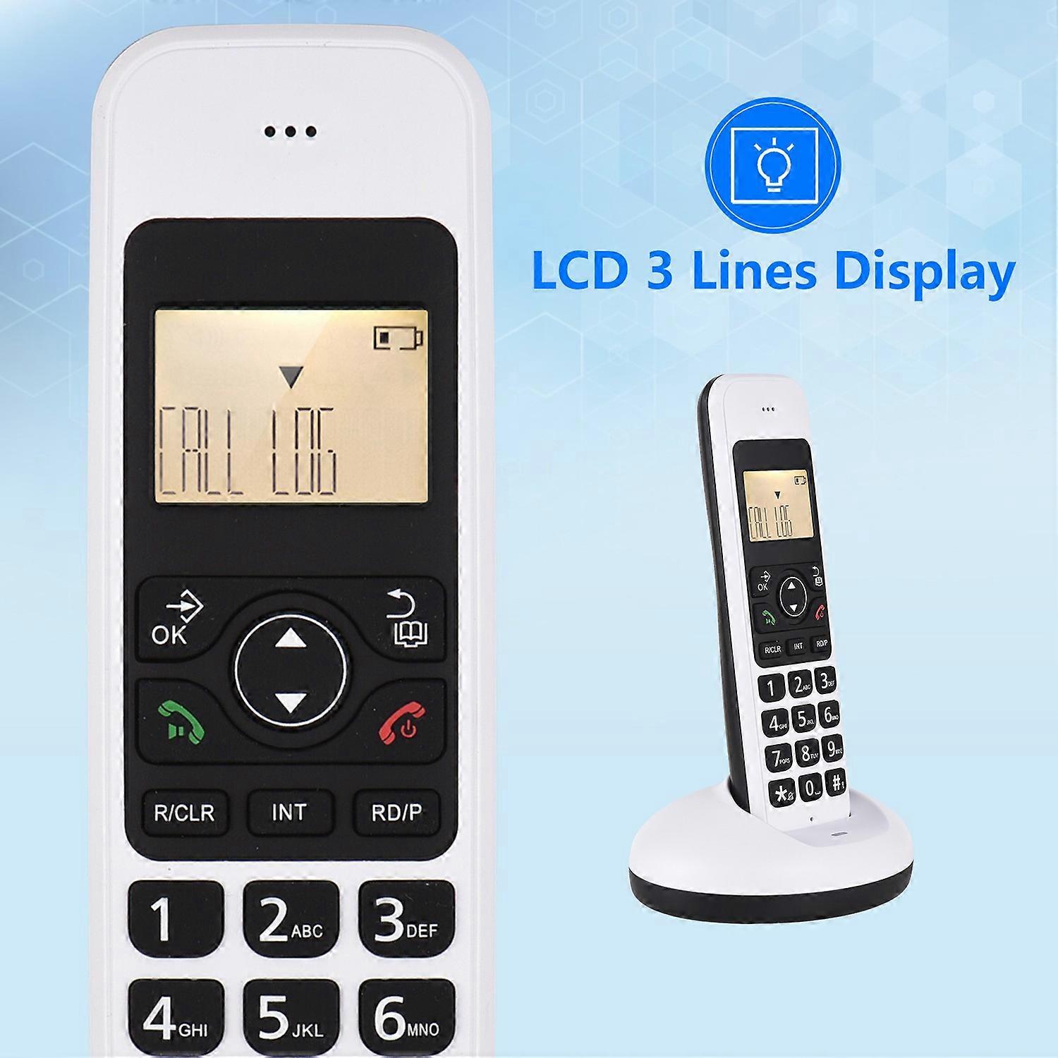 Bisofice Expandable Cordless Phone Telephone with LCD Display Caller ID 50 Phone Book Memories Hands