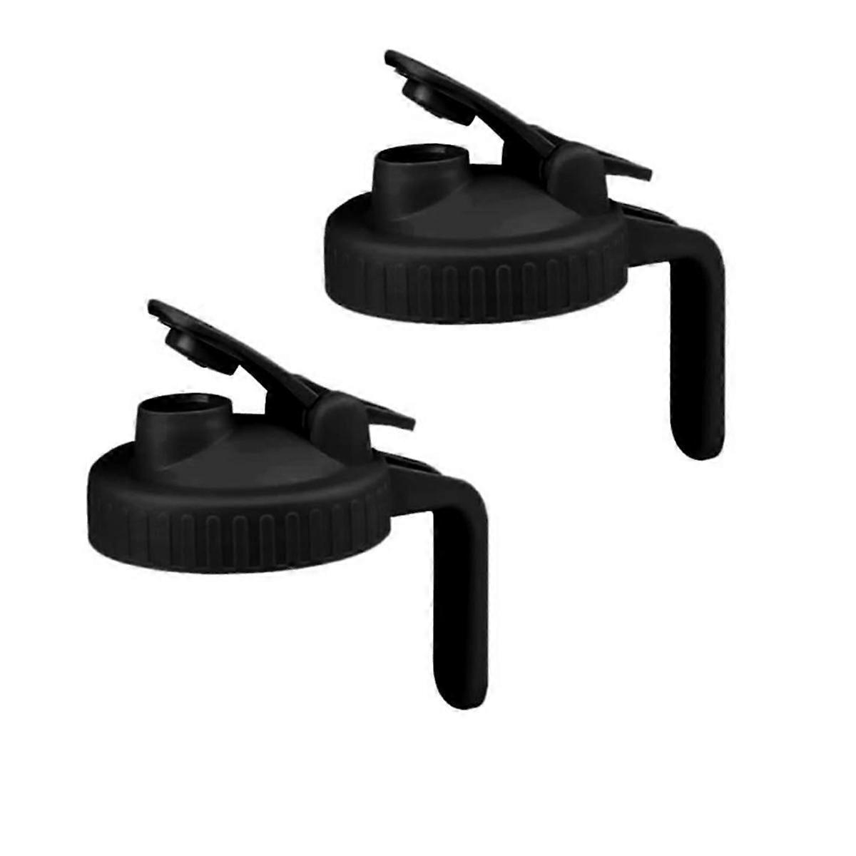 2er-Pack Weithals-Flip-Cap-Einmachglasdeckel, auslaufsichere Dichtungsabdeckung, schwarz
