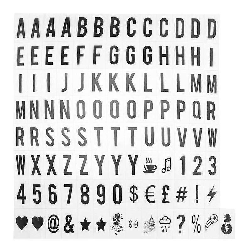 104pcs Cinematic Lightbox Replacement Letters & Numbers Signs black for A4 MagiGlow Light Up Letter Box Sign Message Board 65.4x35mm(LED Light Box is