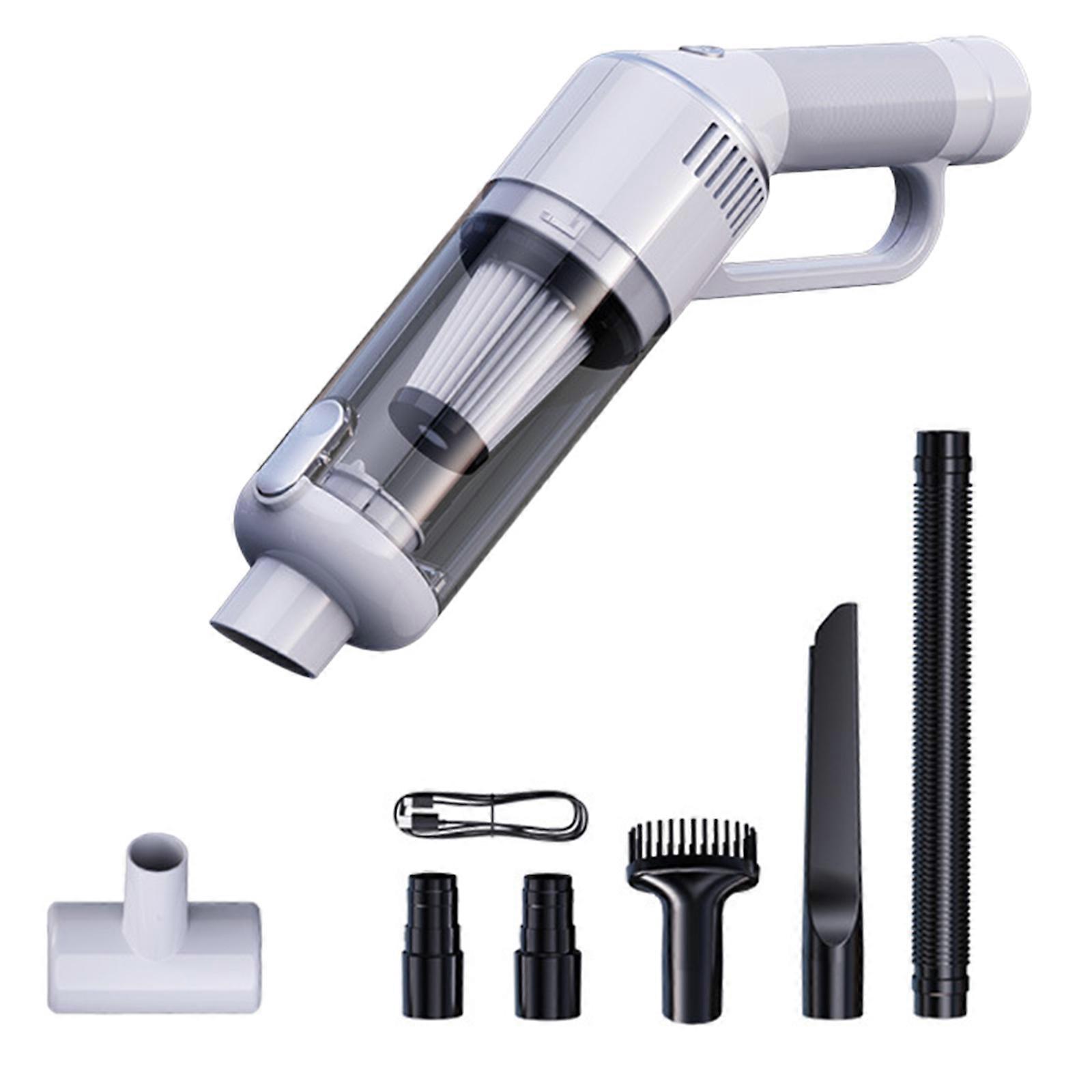 Portable Car Vacuum Cleaner Set, High Power Cordless Handheld Auto Dust Busters for Efficient Cleaning White