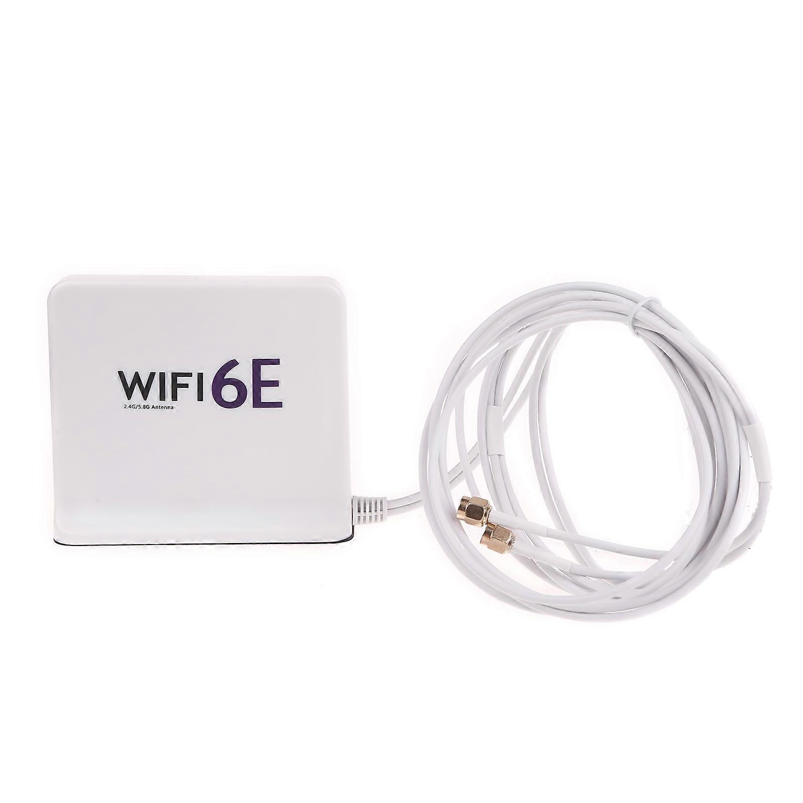 Tri-Band-WLAN-6E-Antenne, 6 GHz, 5 GHz, 2,4 GHz, SMA-WLAN-Antenne für PC, Computer, PCIe-WLAN-Karte, WLAN-Router, USB-Adapter, Weiß