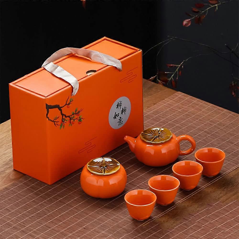 Tea Box Ceramic Teapot Gift Set Four-Cup With Cups Gift Box