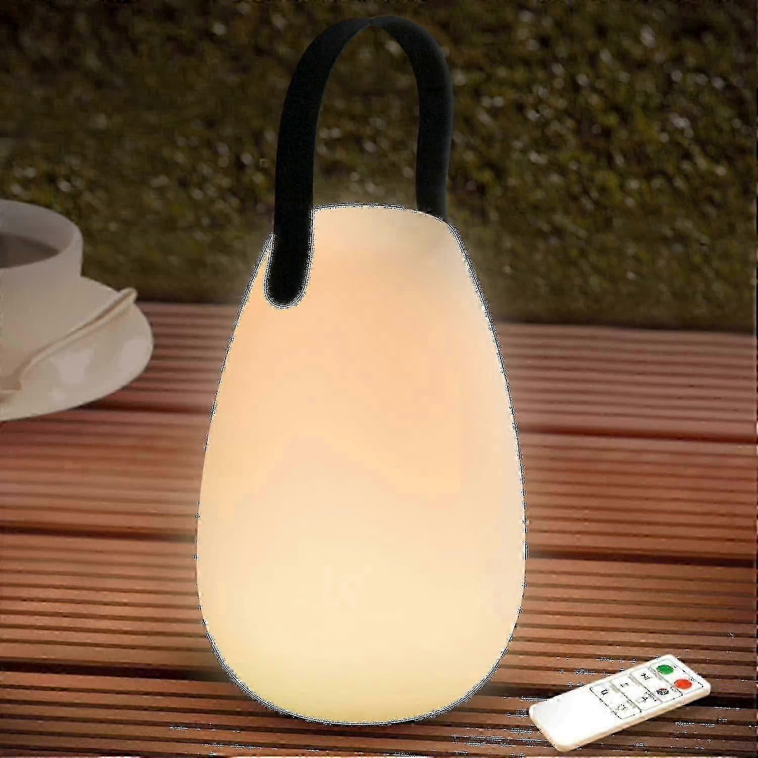 Outdoor LED 8 Colors Dimmable Wireless Table Lamp with Remote Control, 4 Levels Dimming, Eye Protection 3000k [Energy Saving Class A - jjS