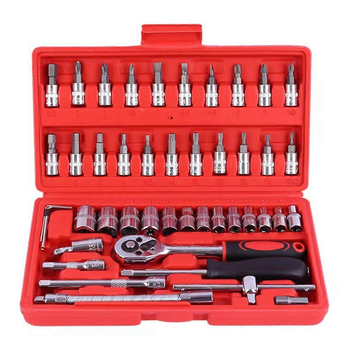 1/4 Inch Socket Kit with Quick Release Ratchet, Screwdriver Set