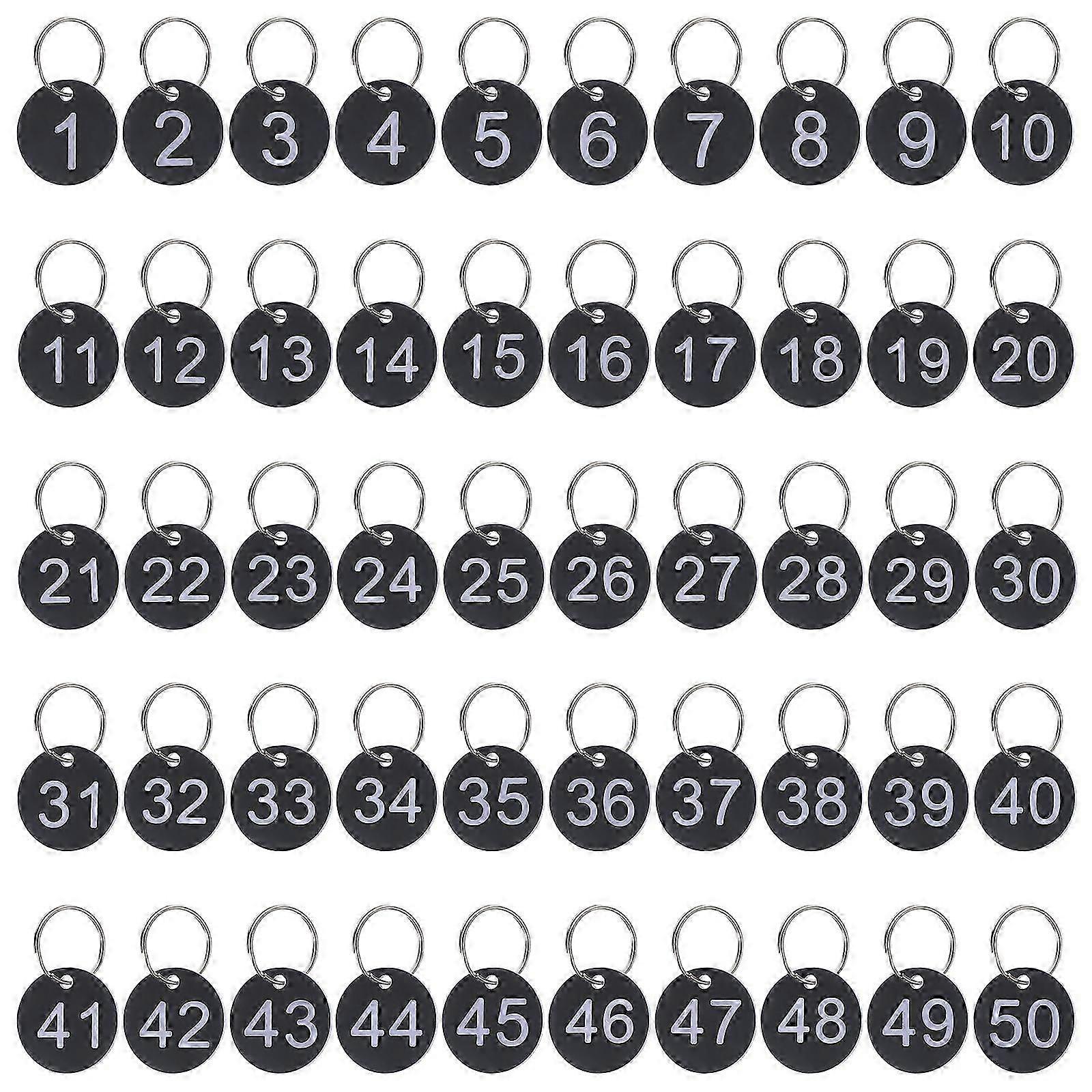 50 Sets Round Number Tags Acrylic Number Tags Portable Number Tags Hanging Number Tags with Rings