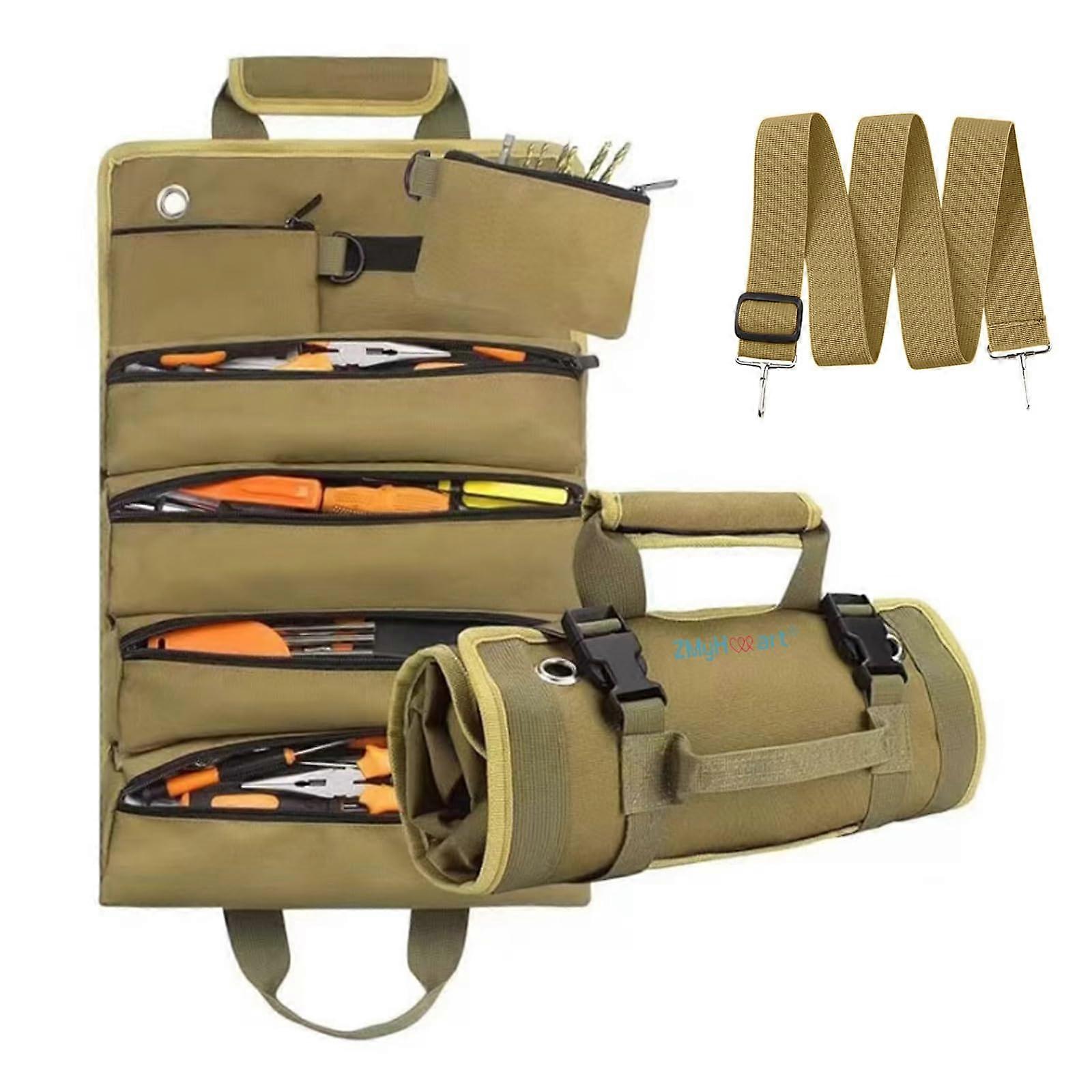 Tool Roll Up Bag with Grease Resistance for Electrician Use
