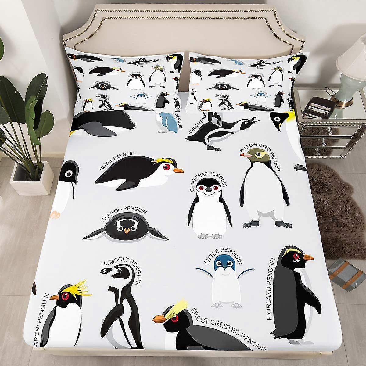 Cute Animal Wildlife Grey Bed Sheets Twin Size Pattern For Bedroom Decor