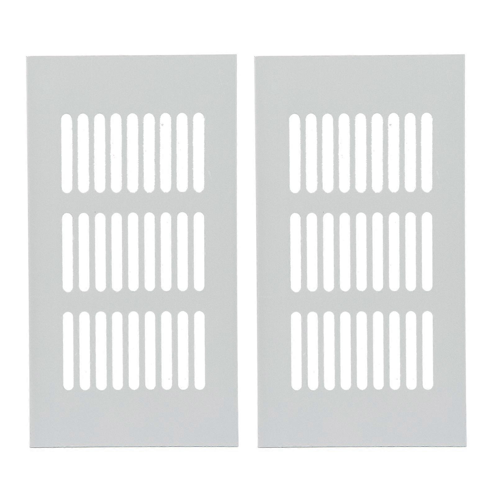 مصبغة تنفيس الهواء تبديد الحرارة سبائك الألومنيوم الفضة مستطيلة التهوية مصبغة غطاء لمجلس الوزراء خزانة RV Camper 80x150mm / 3.14x6in