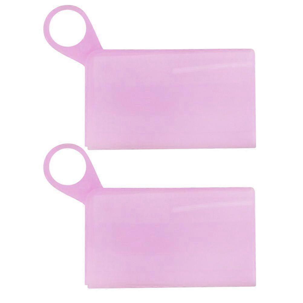 2PCS Portable Mask Storage Clips Temporary Mask Storage Holder Safety Mask Storage Bag Waterproof Mask Container for Daily Use (Pink)
