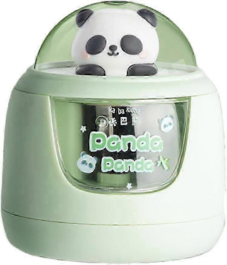 Electric Pencil Sharpener for Kids Heavy Duty Helical Blade Sharpeners Two Power Modes Detachable Silicone Case (Panda)