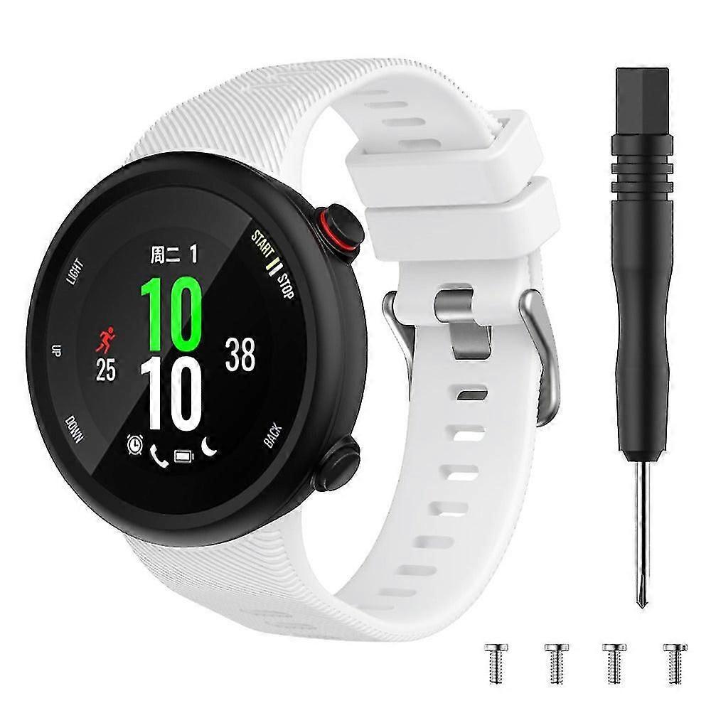 Soft Silicone Strap For Garmin Forerunner 45S Smart Watch (White)