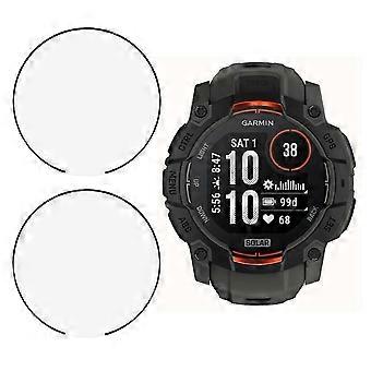 2 piezas / paquete para Garmin Instinct 3 50 mm protector de pantalla de reloj HD Clear PMMA Film (borde negro)