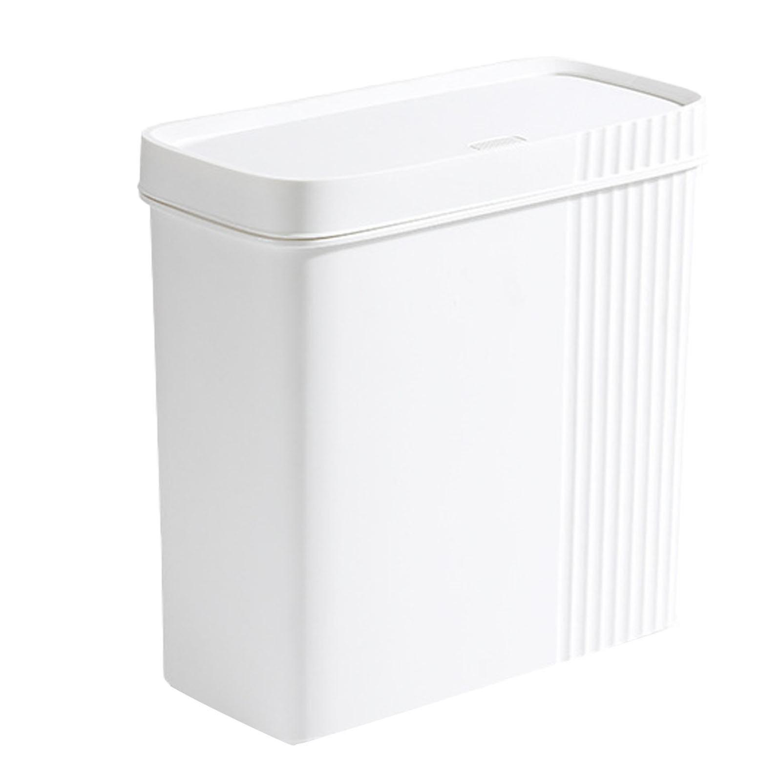Slim Design Garbage Can with Touch Lid for Small Spaces 7L Silver