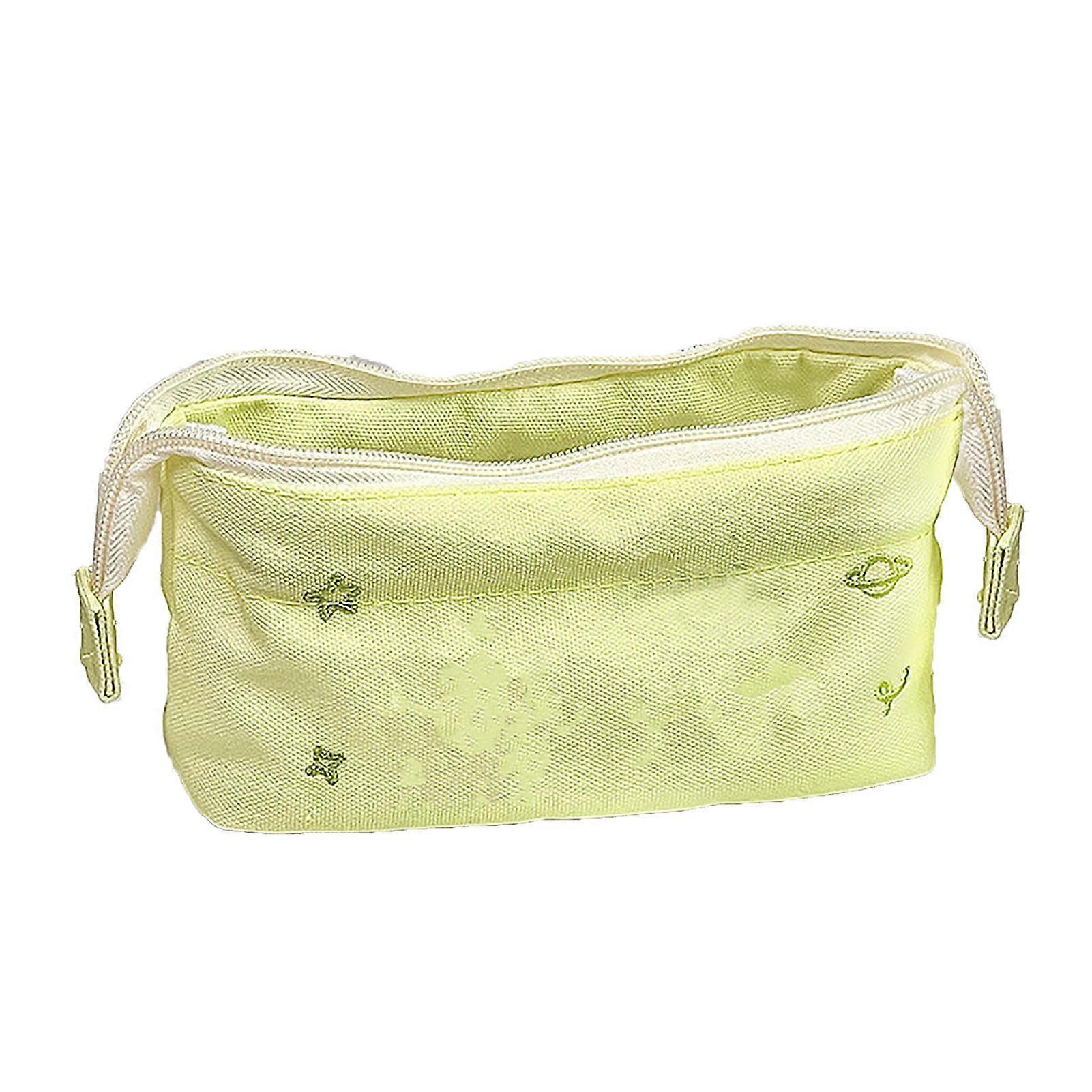 Pencil Case Lovely Embroidered Cartoon Pattern Large Capacity Canvas Stationery Bag for Students