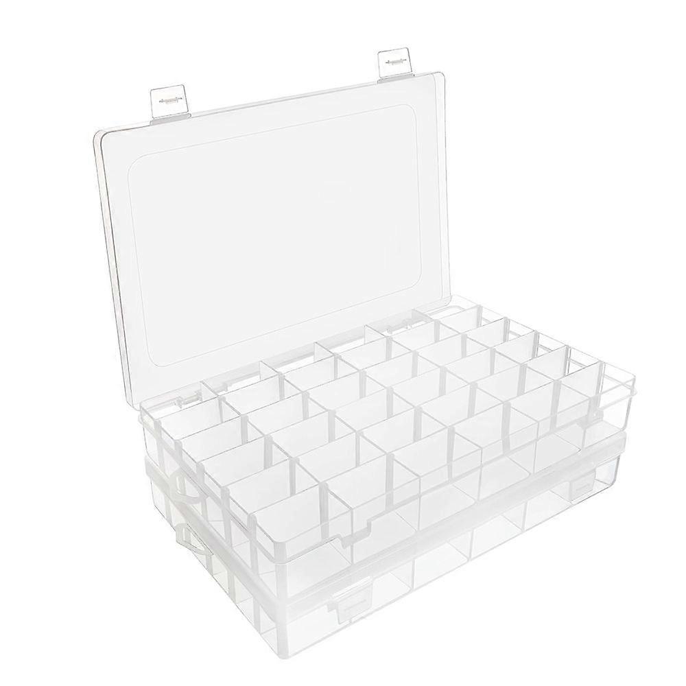 Storage box with adjustable compartments -transparent - 2 pieces