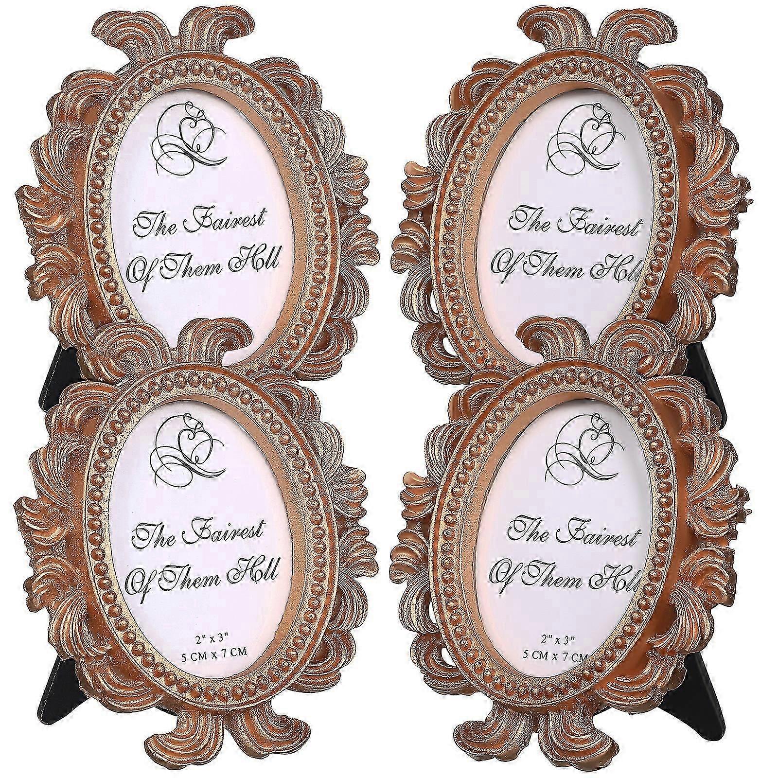 4 Pcs Vintage Mini Photo Frames Small Picture Frames Display Decor