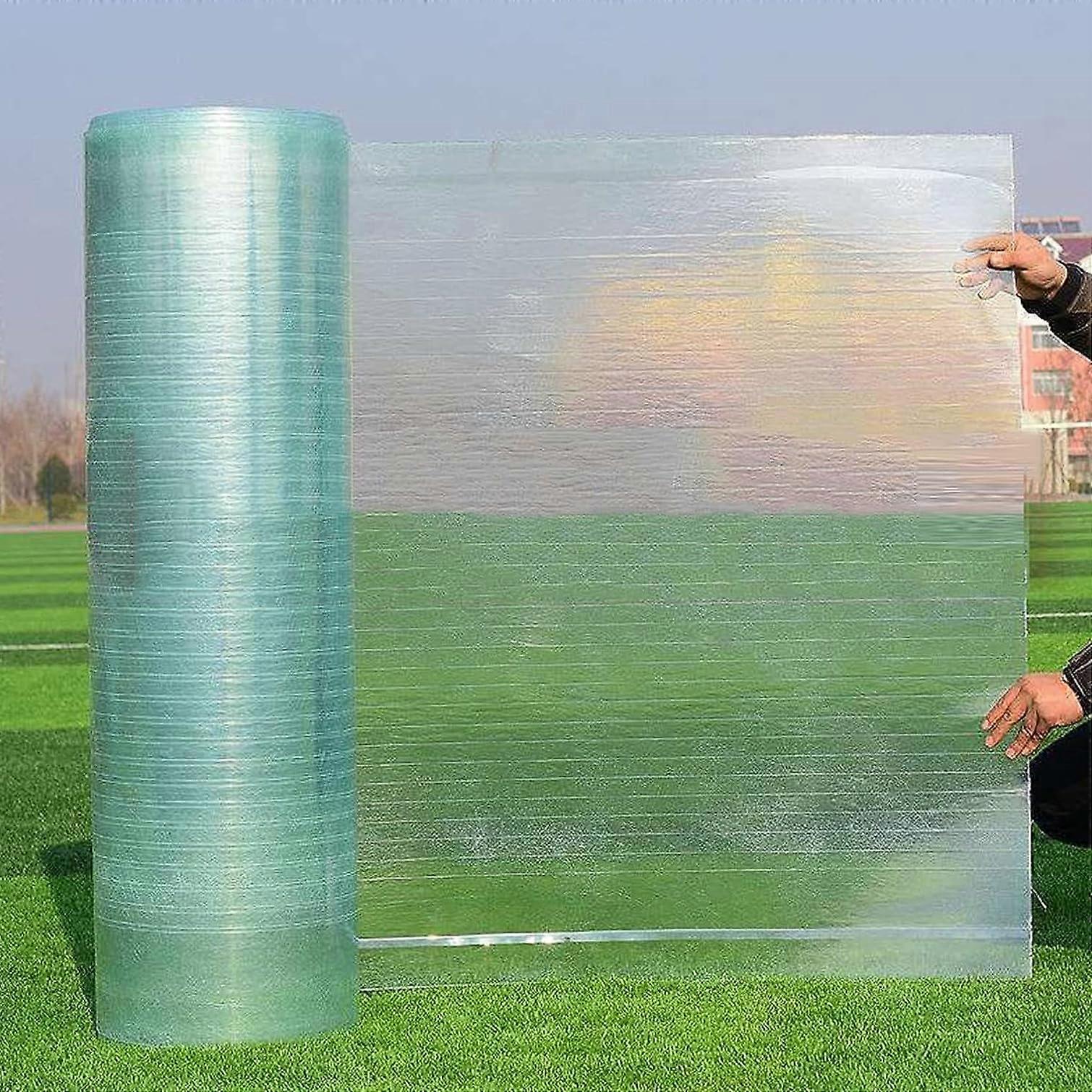 Polykarbonat takplåt 0,8 mm, UV-resistent klar, storlek 0,5x17 m, lätt att böja och skära, växthustak, fönstermarkis