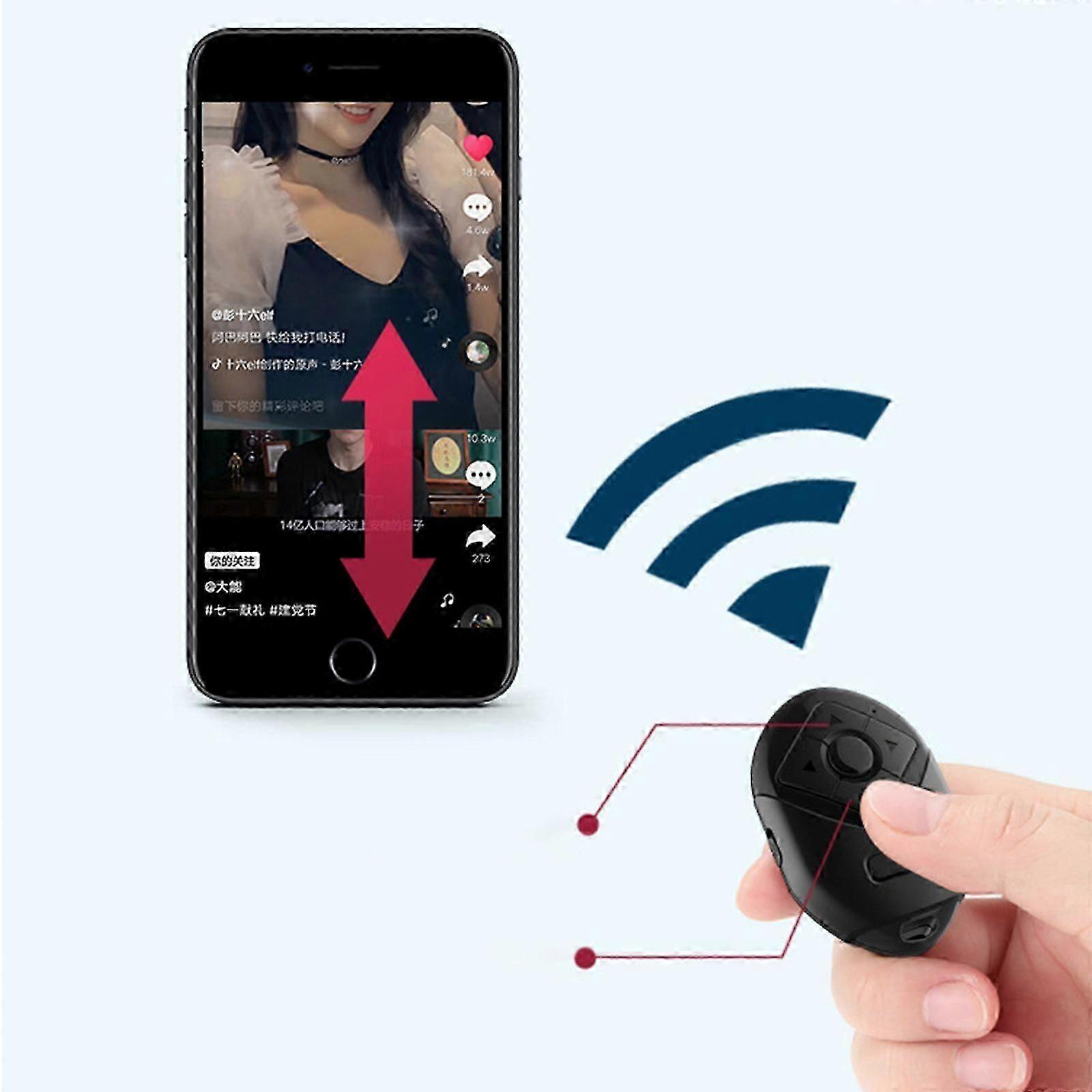 Pilot zdalnego sterowania Bluetooth dla iPhone'a Android, Tiktok Page Turner Play/Pauza Pilot zdalnego sterowania migawką aparatu, 6 przycisków