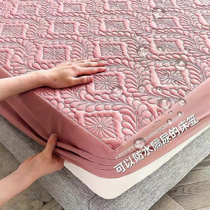 Apply Dreamreal Waterproof Solid Color Embossed Mattress Cover Thicken Fitted Sheet Bed Cover for Bedroom Hotel Soft Pad for Bed