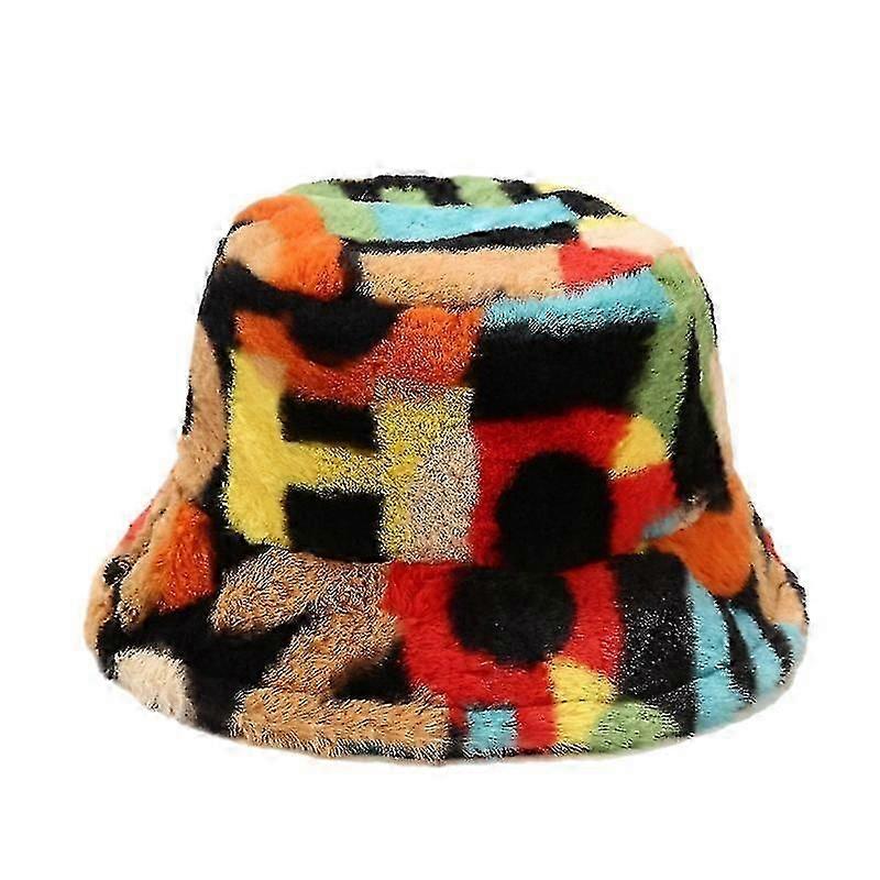 Fuzzy Bucket Hat For Women, Furry Fur Bucket Hat