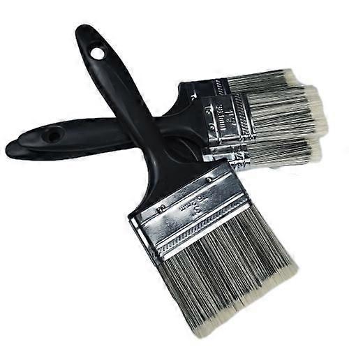 Black plastic handle paint brush 2 piece set