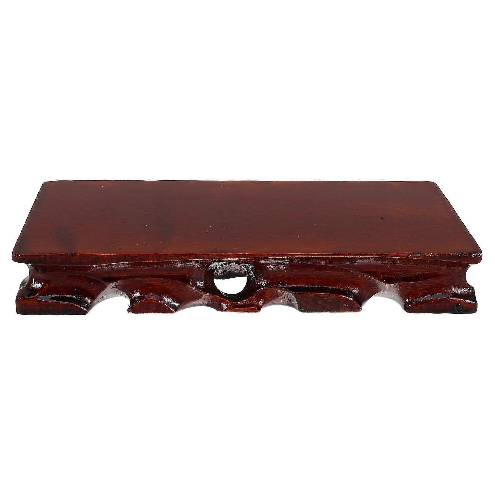 Rectangular Wooden Base For Vase And Teapot Classic Wood Display Stand Vintage Wooden Vase Base For Home Decor Craft Display And Centerpiece