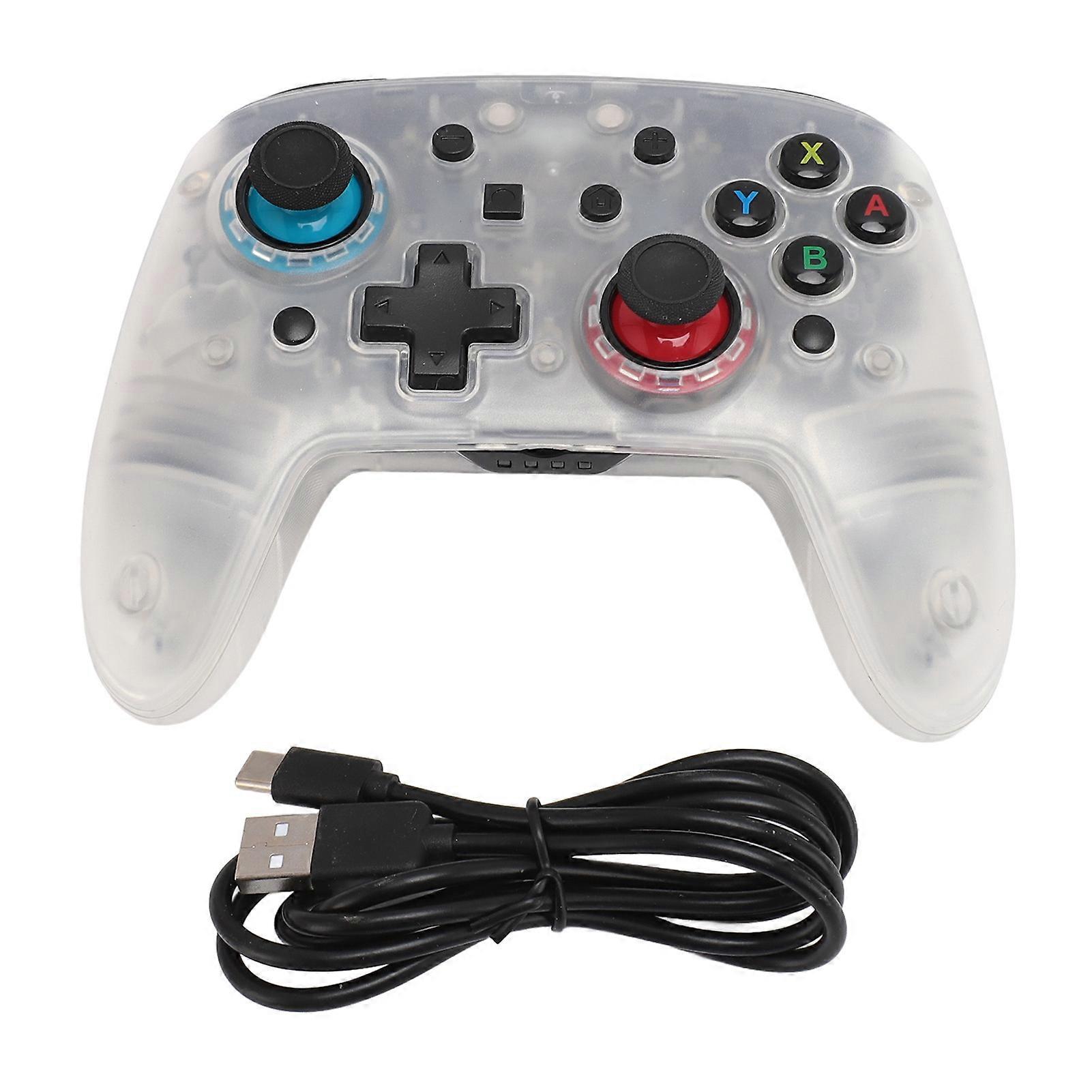 Wireless Gaming Controller Tranparent Turbocharged Dual Vibration Remote Control Bluetooth Gaming Controller