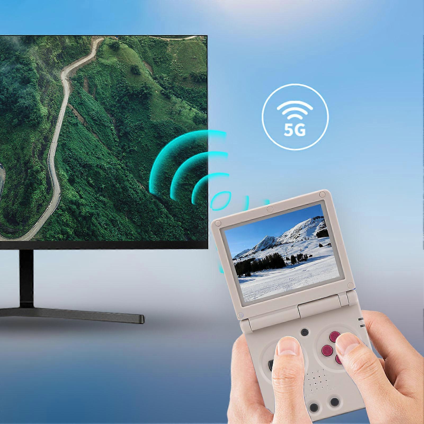 Flip Portable Retro Handheld Game Console 3.5in IPS Screen for Linux System Pre Installed 5532 Games Supports 2.4G 5G WiFi Bluetooth 64GB 