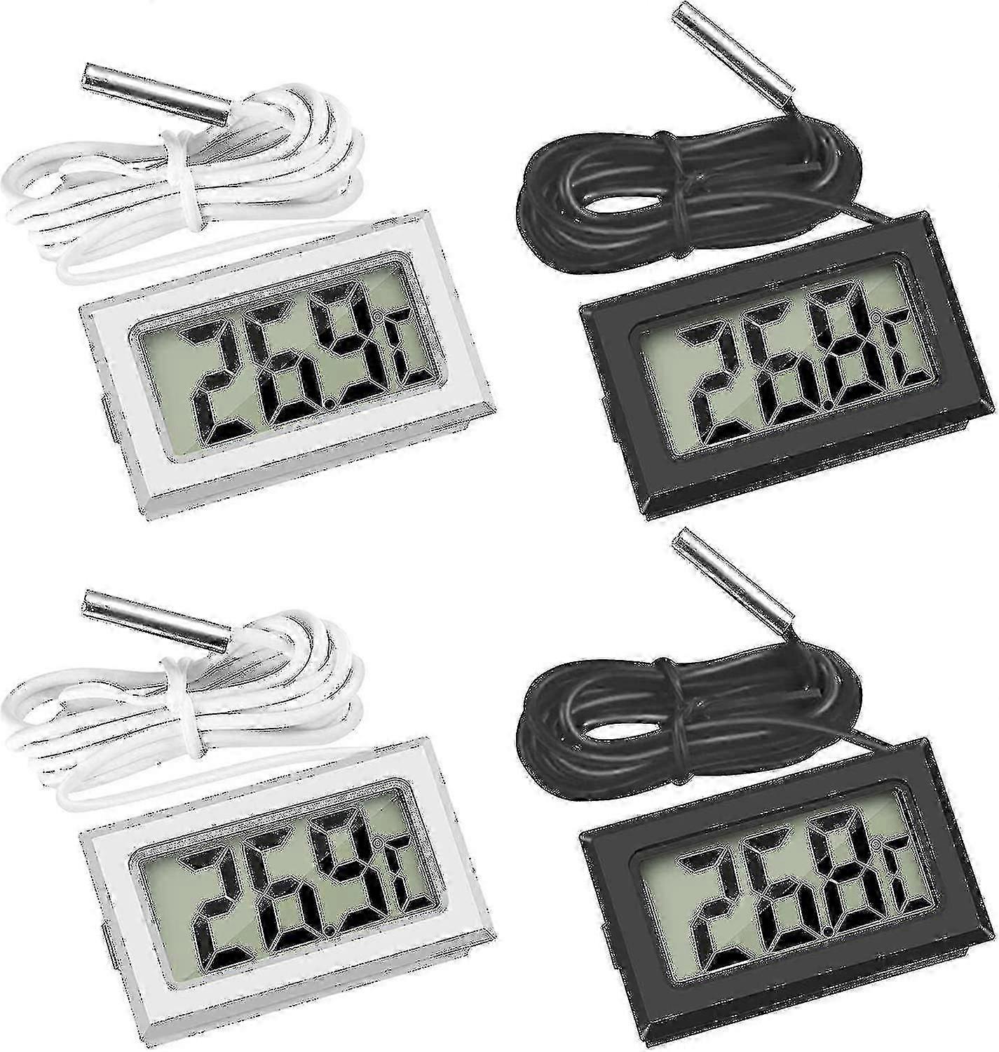 Mini Digital Lcd Thermometer Temperature With Temperature Probe Sensor Tester(4pcs) new