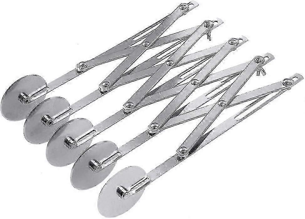 Stainless Steel 5-Wheel Pastry Slicer, Telescopic Dough Cutter with Adjustable Wheel Spacing for Pizza Cookies Edition 0620